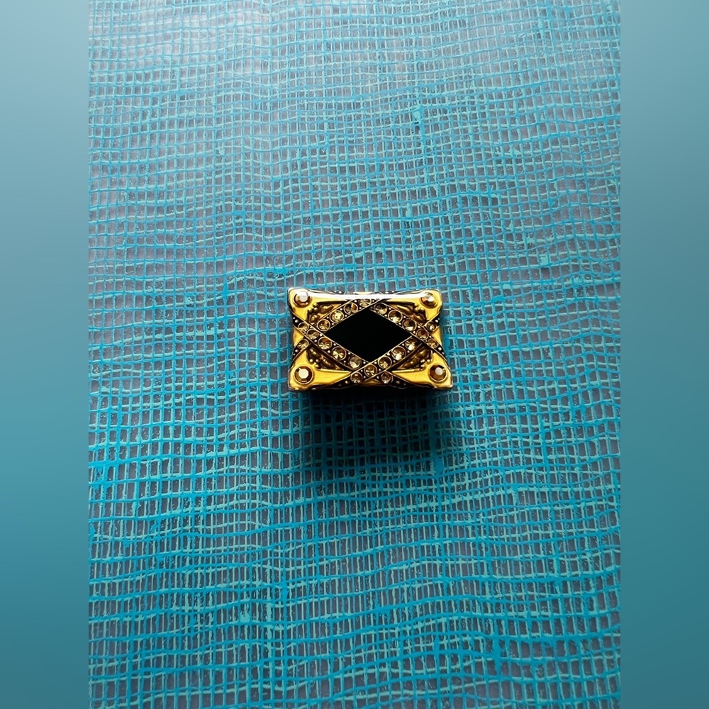 Vintage Catherine Popesco France Art Deco Yellow Enamel Brooch Pin